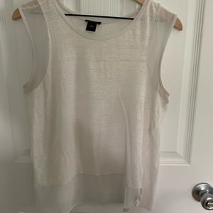 Ann Taylor cream colored sleeveless top, size M